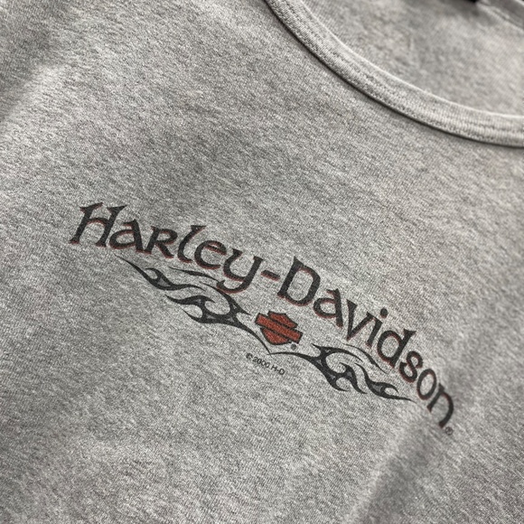 Vintage Harley-Davidson Long Sleeve Shirt Women’s L Gray Biker Graphic Tee - Picture 2 of 7